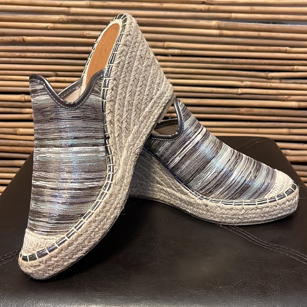 ☀️Vintage Havana Metallic Wedge Espadrilles